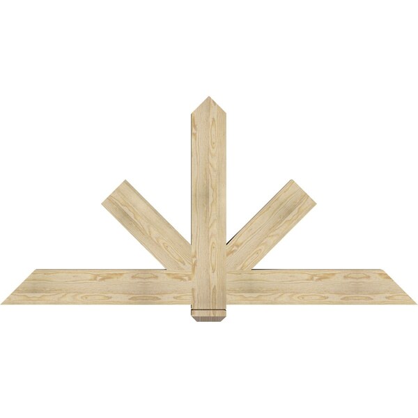 Ekena Millwork Kennewick Rough Sawn Timber Gable Bracket, Douglas Fir, 72"W x 36"H x 4"D x 6"F, 12/12 Pitch GBW072X36X0406KEN00RDF - main